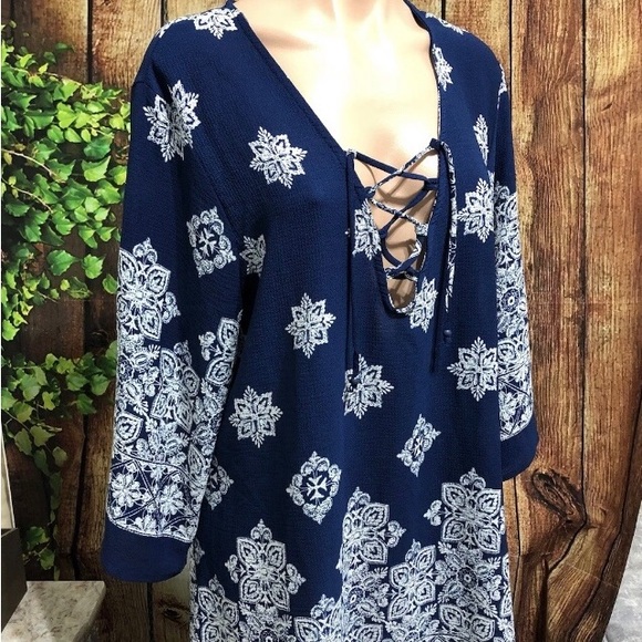 🚨(Must Bundle 3) Portocruz Lattice Front Swim Cover Size XL Navy/White L-2 - Picture 3 of 5